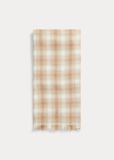 Women's Polo Ralph Lauren Cotton-Blend Plaid Scarf | 418729VNM